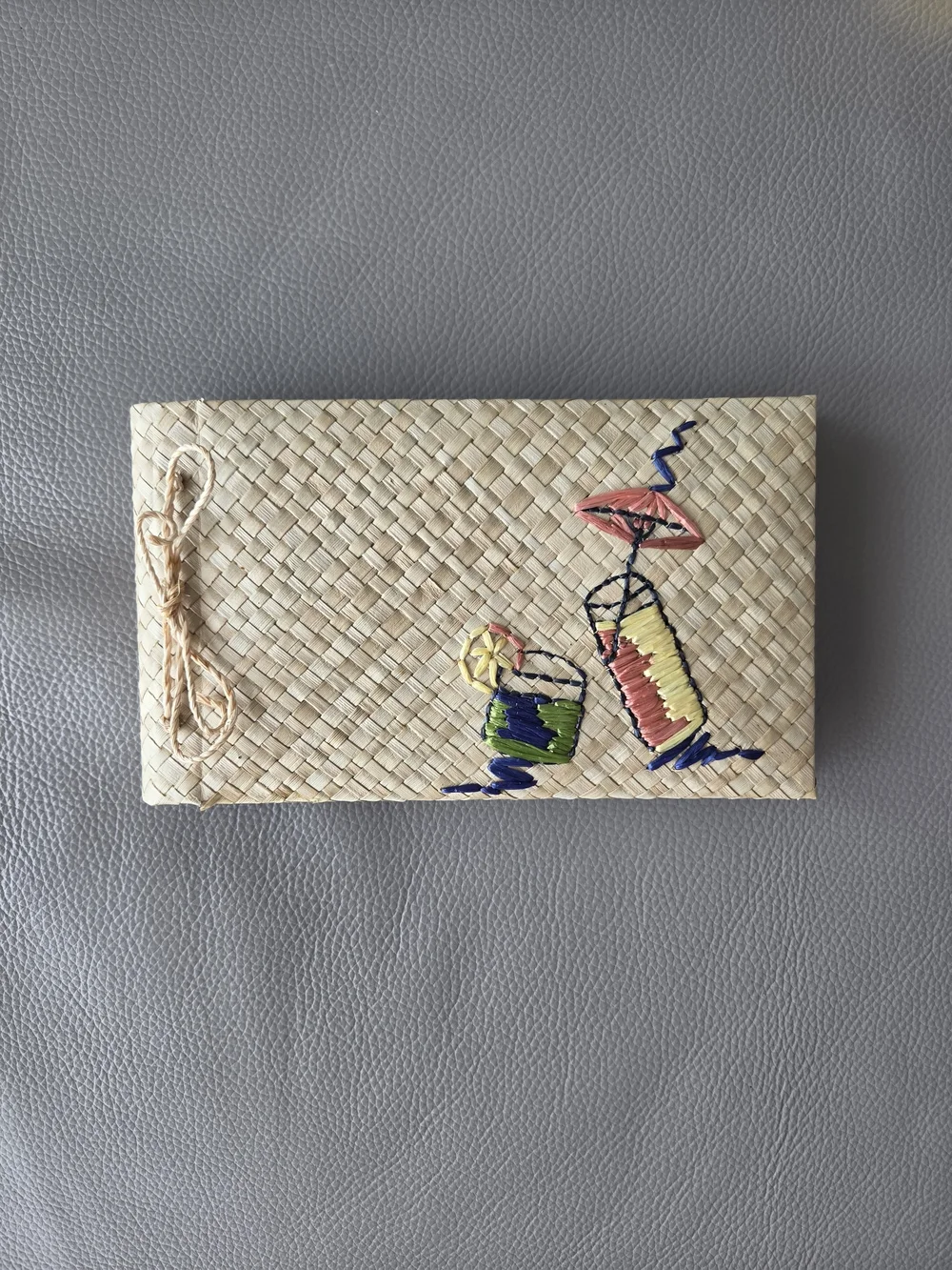 Pottery Barn Woven Straw Mini Photo Album